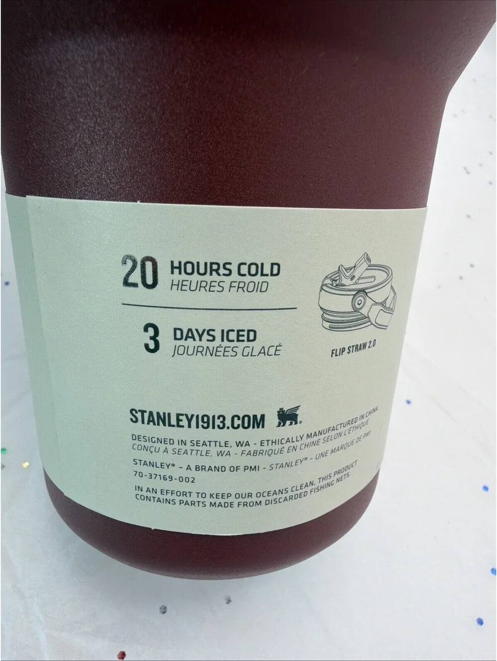 Stanley IceFlow Flip Straw Tumbler 40 oz Cranberry Insulated Stainless Steel NEW